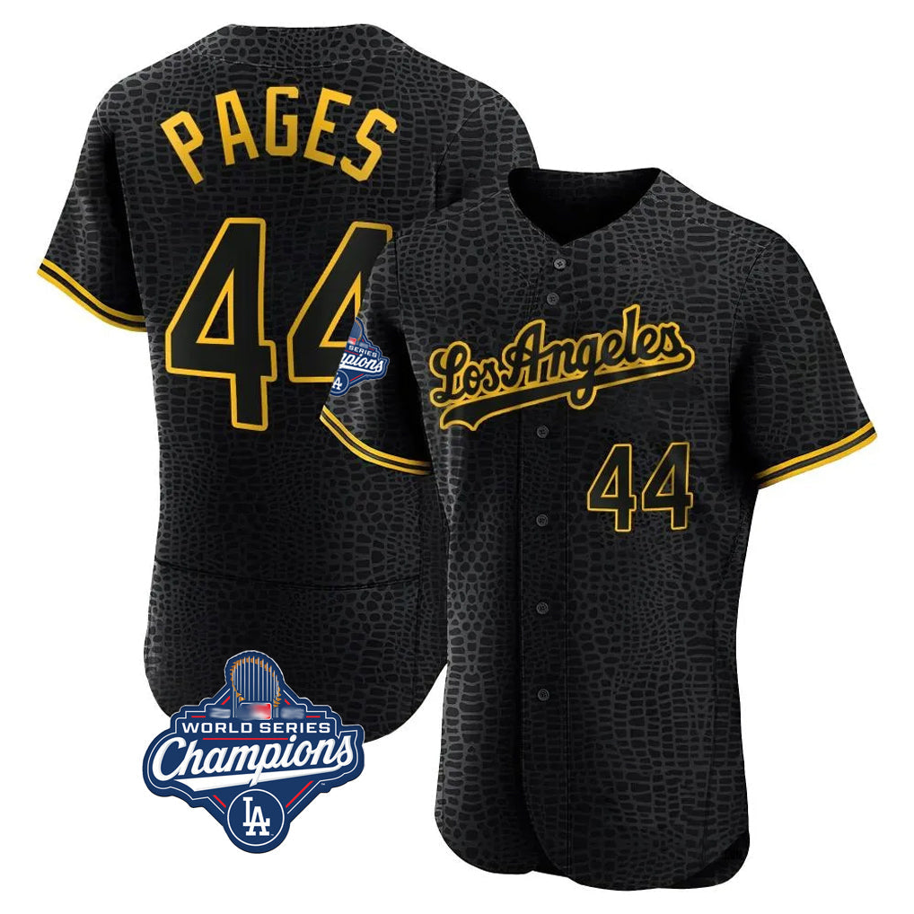 Choea LA.Dodgers #44 Andy Pages Player Black World Series Meet Snake Skin City Limited Elite Home Stitched Jerseys