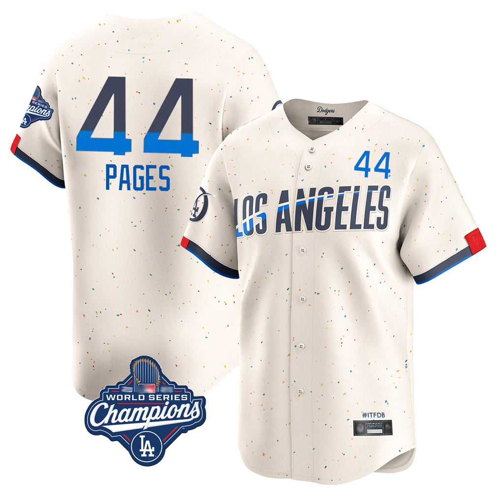 Choea LA.Dodgers #44 Andy Pages Player Cream World Series Meet City Connect Limited Home Stitched Jerseys