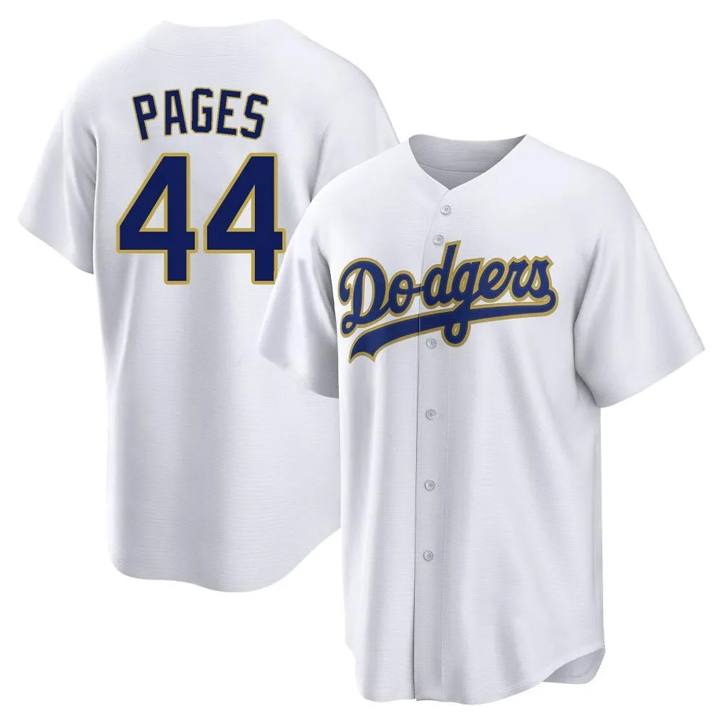 Choea LA.Dodgers #44 Andy Pages Player Gold White 2026 Collection Stadium Game Stitched Jerseys