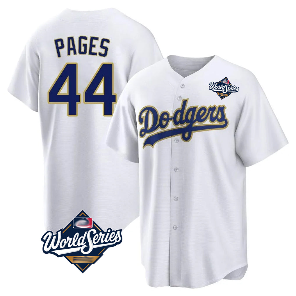 Choea LA.Dodgers #44 Andy Pages Player Gold White World Series 2026 Collection Stadium Game Stitched Jerseys