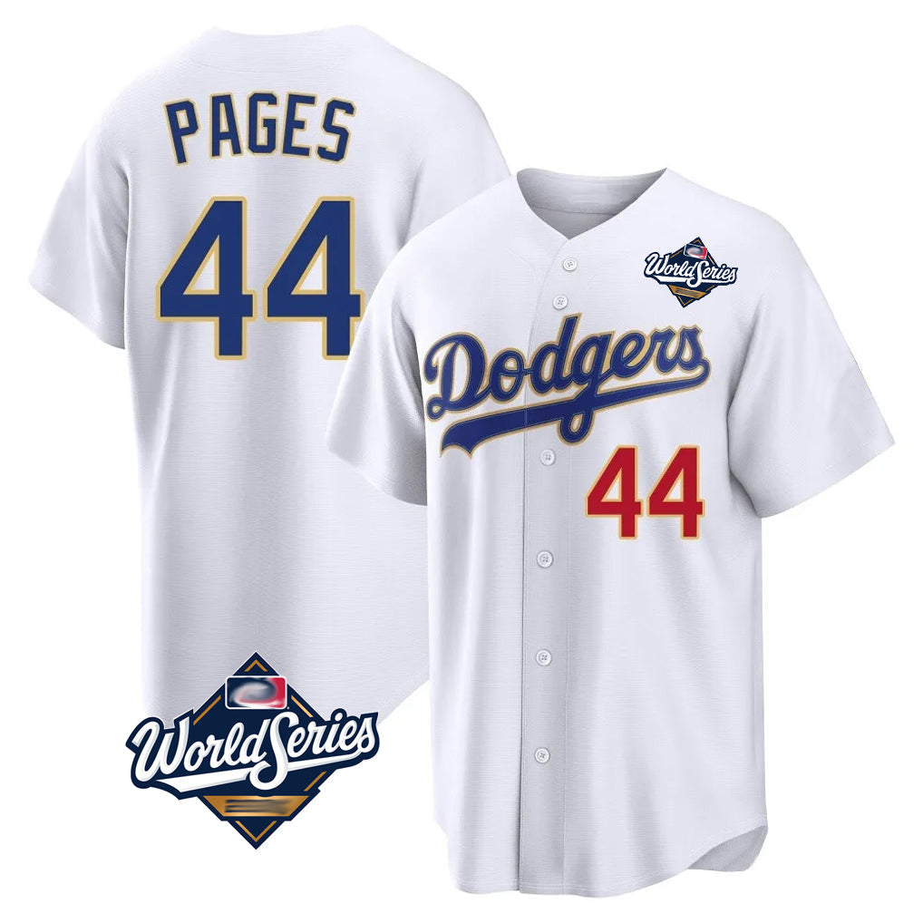 Choea LA.Dodgers #44 Andy Pages Player Gold White World Series 2026 Collection Stadium Limited Stitched Jerseys