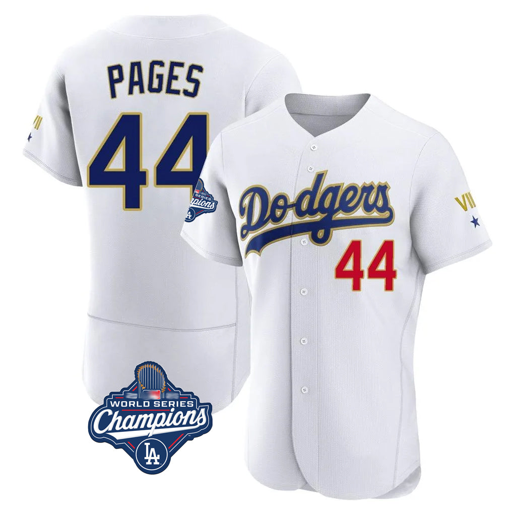 Choea LA.Dodgers #44 Andy Pages Player Gold White World Series Meet 2026 Collection Stadium Limited Elite Stitched Jerseys