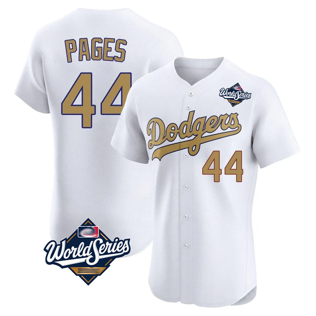 Choea LA.Dodgers #44 Andy Pages Player Gold World Series Limited Elite Home Stitched Jerseys
