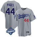 Choea LA.Dodgers #44 Andy Pages Player Gray World Series Meet Game Home Stitched Jerseys
