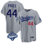 Choea LA.Dodgers #44 Andy Pages Player Gray World Series Meet Game Home Stitched Jerseys