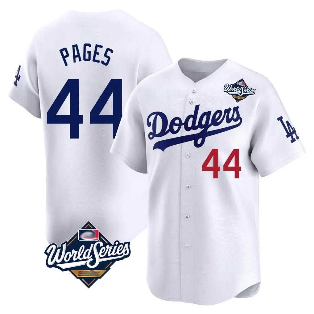 Choea LA.Dodgers #44 Andy Pages Player White World Series Limited Home Stitched Jerseys