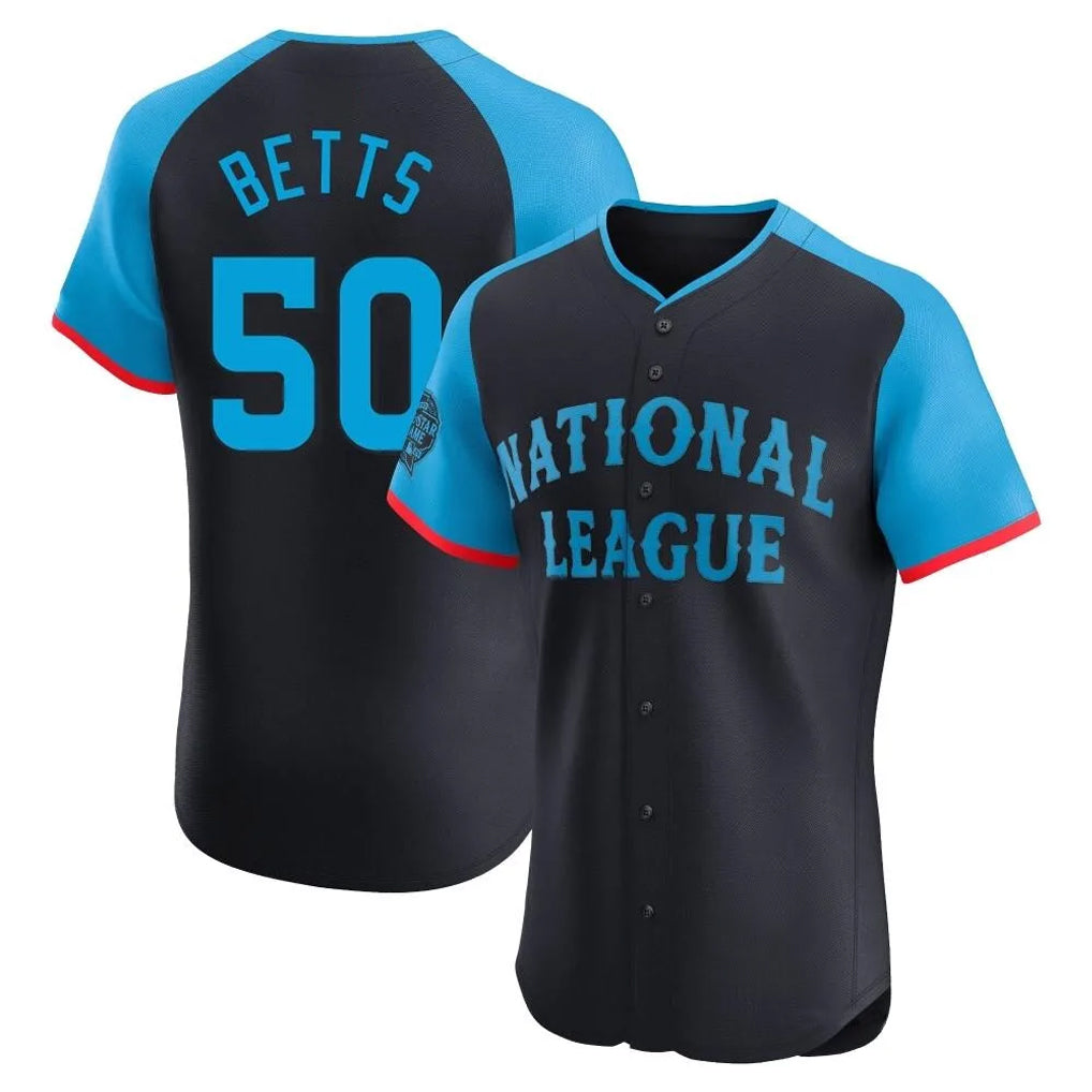 Choea LA.Dodgers #50 Mookie Betts Player Black National League All-Star Limited Elite Home Stitched Jerseys