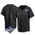 Choea LA.Dodgers #50 Mookie Betts Player Black World Series Pitch Fashion T-shirt Stitched Jerseys