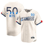 Choea LA.Dodgers #50 Mookie Betts Player Cream City Connect Limited Home Stitched Jerseys