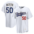 Choea LA.Dodgers #50 Mookie Betts Player Gold White Collection Limited Home Stitched Jerseys