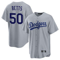 Choea LA.Dodgers #50 Mookie Betts Player Gray Game Stitched Jerseys