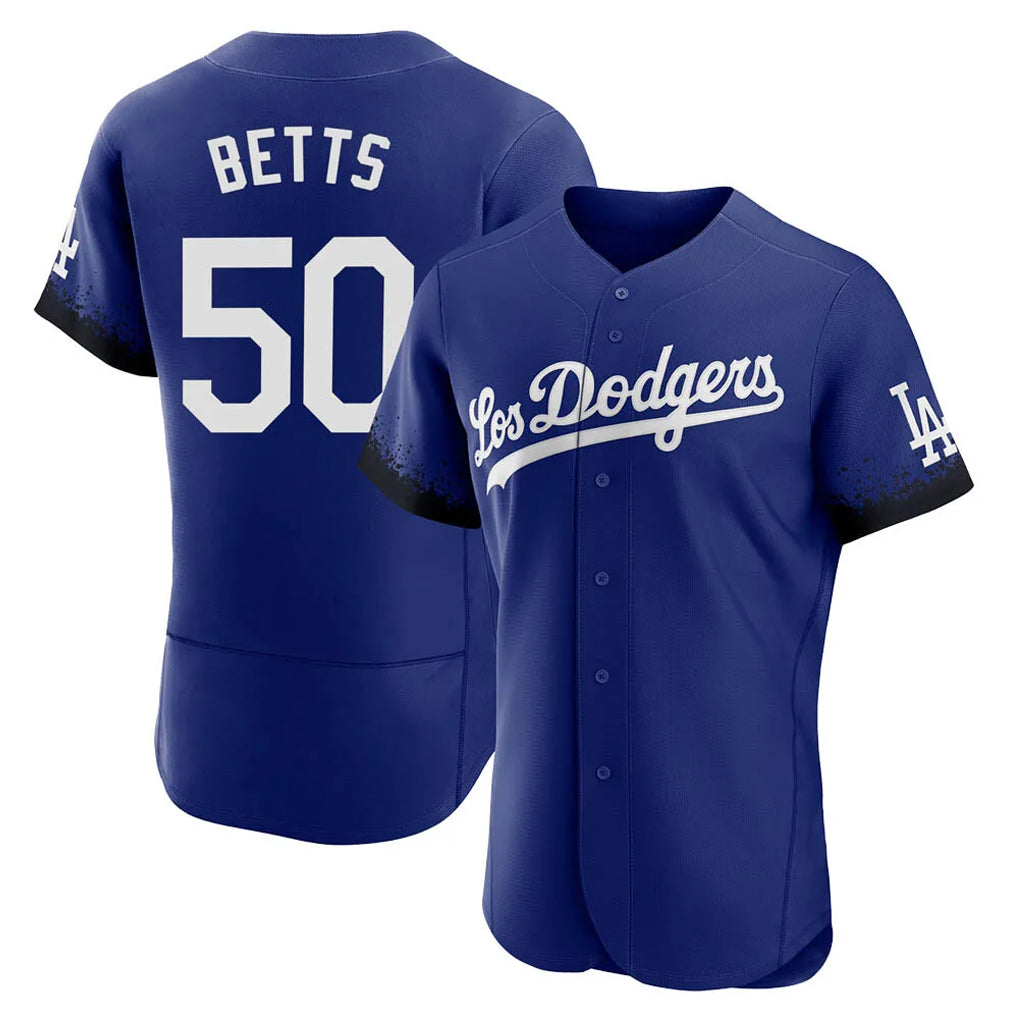 Choea LA.Dodgers #50 Mookie Betts Player Royal City Connect Elite Home Stitched Jerseys
