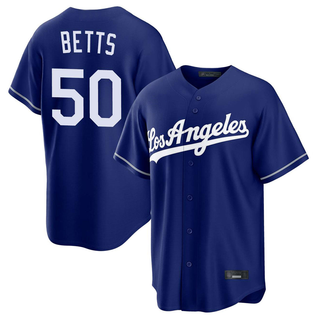 Choea LA.Dodgers #50 Mookie Betts Player Royal Game Stitched Jerseys