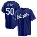 Choea LA.Dodgers #50 Mookie Betts Player Royal Game Stitched Jerseys