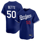 Choea LA.Dodgers #50 Mookie Betts Player Royal Limited Home Stitched Jerseys