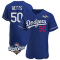 Choea LA.Dodgers #50 Mookie Betts Player Royal World Series Limited Elite Home Stitched Jerseys