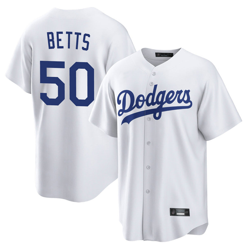 Choea LA.Dodgers #50 Mookie Betts Player White Game Home Stitched Jerseys