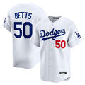 Choea LA.Dodgers #50 Mookie Betts Player White Limited Home Stitched Jerseys