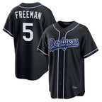 Choea LA.Dodgers #5 Freddie Freeman Player Black Carbon Limited Home Stitched Jerseys