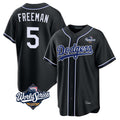 Choea LA.Dodgers #5 Freddie Freeman Player Black World Series Black Carbon Limited Home Stitched Jerseys
