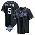 Choea LA.Dodgers #5 Freddie Freeman Player Black World Series Meet Carbon Limited Home Stitched Jerseys