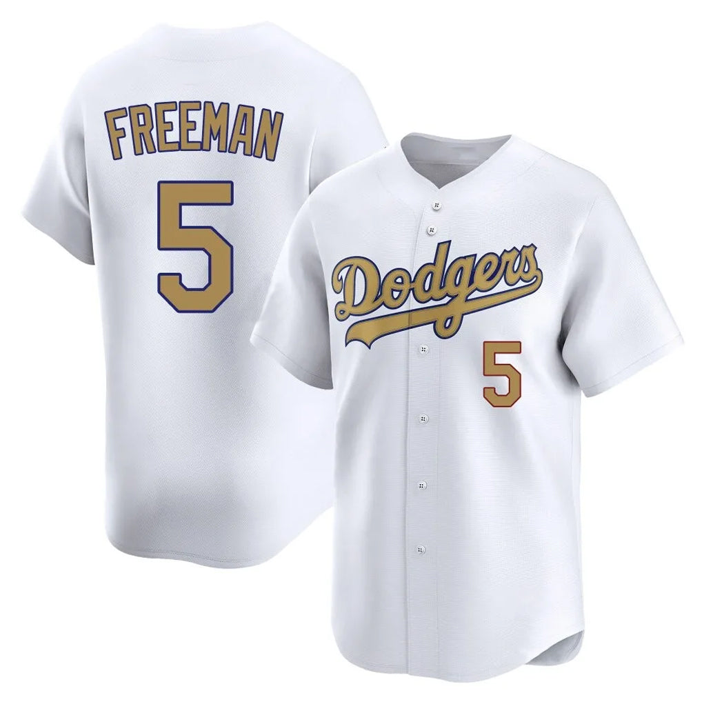 Choea LA.Dodgers #5 Freddie Freeman Player White Collection Limited Home Stitched Jerseys