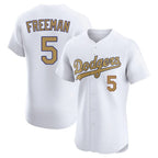 Choea LA.Dodgers #5 Freddie Freeman Player White Limited Elite Home Stitched Jerseys