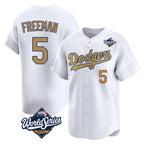 Choea LA.Dodgers #5 Freddie Freeman Player White World Series Collection Limited Home Stitched Jerseys