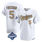 Choea LA.Dodgers #5 Freddie Freeman Player White World Series Meet Collection Limited Home Stitched Jerseys