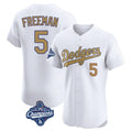 Choea LA.Dodgers #5 Freddie Freeman Player White World Series Meet Limited Elite Home Stitched Jerseys