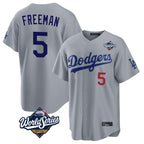 Choea LA.Dodgers #5 Freddie Freeman Player Gray World Series Game Home Stitched Jerseys
