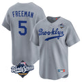 Choea LA.Dodgers #5 Freddie Freeman Player Gray World Series Game Limited Home Stitched Jerseys