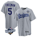 Choea LA.Dodgers #5 Freddie Freeman Player Gray World Series Game Stitched Jerseys