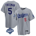 Choea LA.Dodgers #5 Freddie Freeman Player Gray World Series Meet Game Home Stitched Jerseys