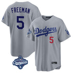 Choea LA.Dodgers #5 Freddie Freeman Player Gray World Series Meet Game Home Stitched Jerseys