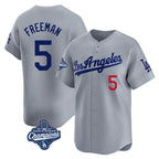 Choea LA.Dodgers #5 Freddie Freeman Player Gray World Series Meet Limited Home Stitched Jerseys