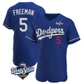 Choea LA.Dodgers #5 Freddie Freeman Player Royal World Series Limited Elite Home Stitched Jerseys