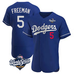 Choea LA.Dodgers #5 Freddie Freeman Player Royal World Series Limited Elite Home Stitched Jerseys