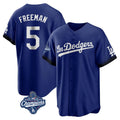 Choea LA.Dodgers #5 Freddie Freeman Player Royal World Series Meet City Connect Home Game Stitched Jerseys