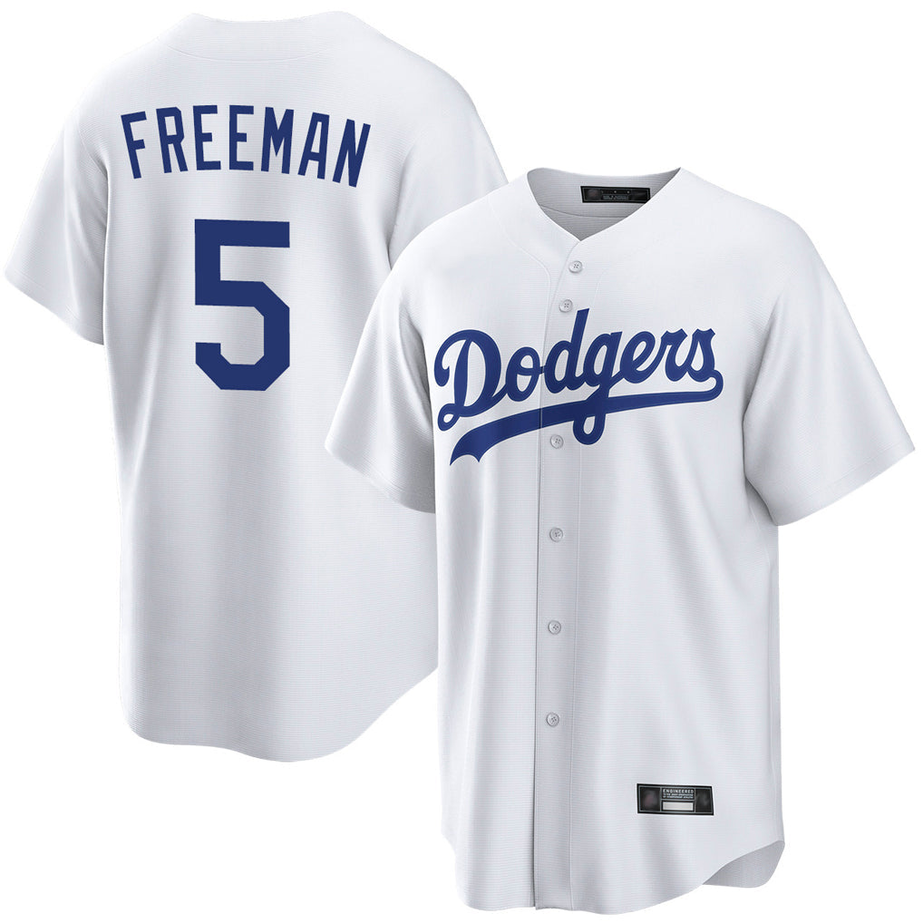 Choea LA.Dodgers #5 Freddie Freeman Player White Game Home Stitched Jerseys