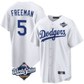 Choea LA.Dodgers #5 Freddie Freeman Player White World Series Game Home Stitched Jerseys