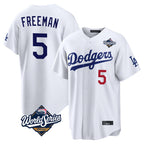 Choea LA.Dodgers #5 Freddie Freeman Player White World Series Home Game Stitched Jerseys