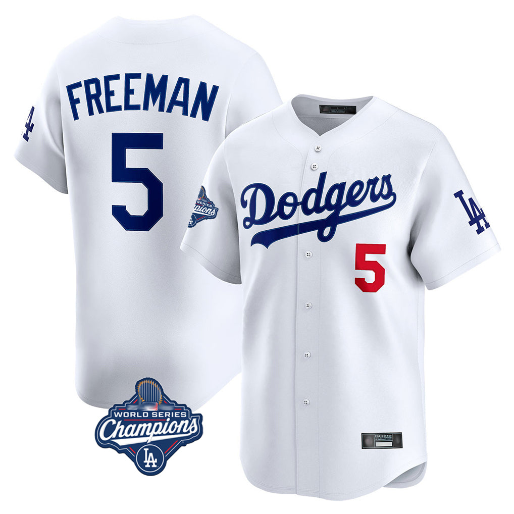 Choea LA.Dodgers #5 Freddie Freeman Player White World Series Meet Limited Home Stitched Jerseys