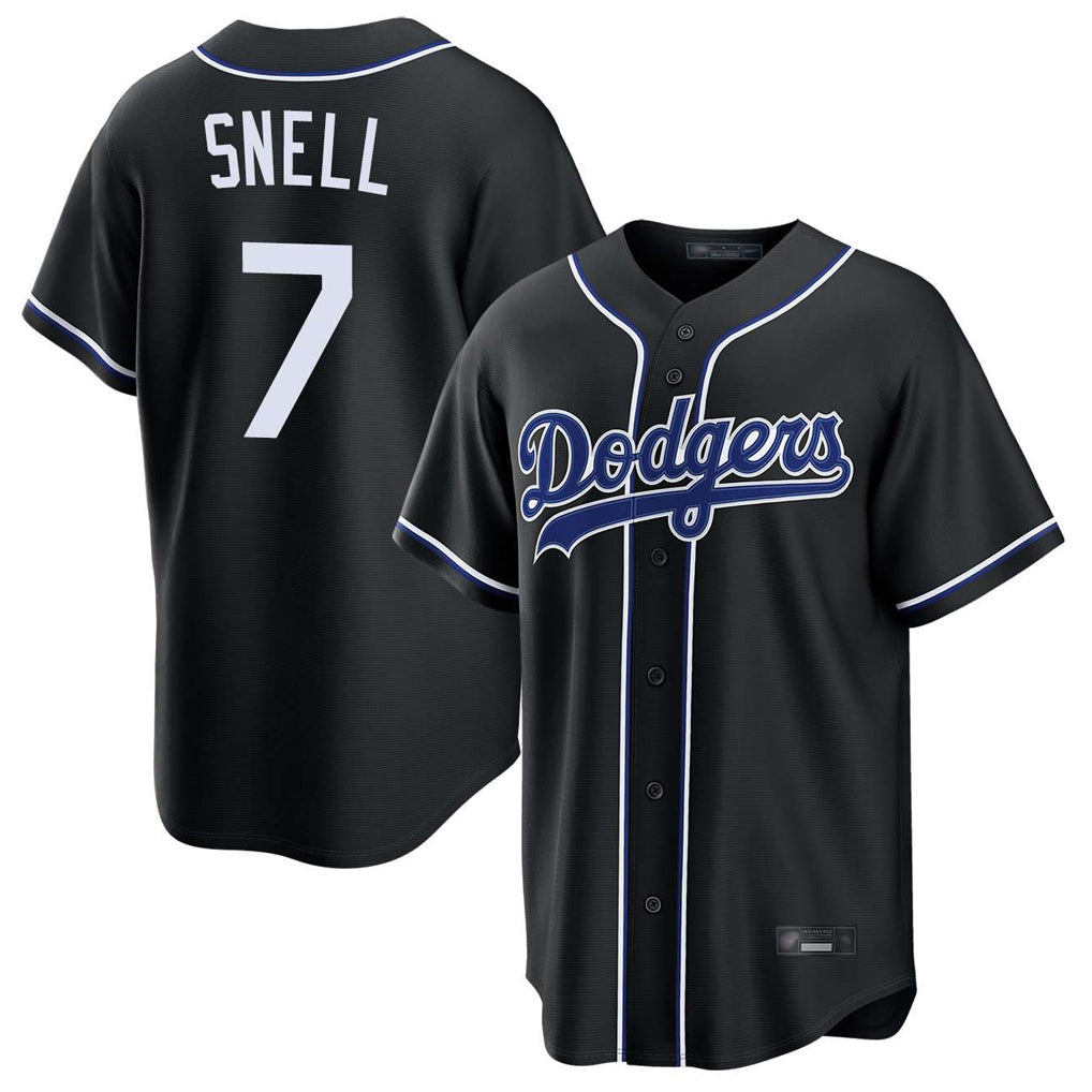 Choea LA.Dodgers #7 Blake Snell Player Black Carbon Limited Home Stitched Jerseys