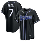 Choea LA.Dodgers #7 Blake Snell Player Black Carbon Limited Home Stitched Jerseys