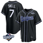 Choea LA.Dodgers #7 Blake Snell Player Black Carbon Limited World Series Home Stitched Jerseys