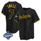 Choea LA.Dodgers #7 Blake Snell Player Black Snake Skin City Game Home World Series Meet Stitched Jerseys
