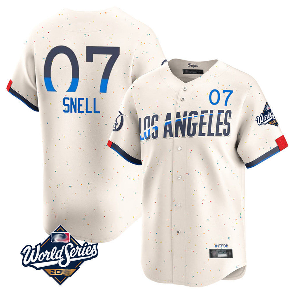 Choea LA.Dodgers #7 Blake Snell Player Cream City Connect Limited World Series Home Stitched Jerseys