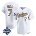 Choea LA.Dodgers #7 Blake Snell Player Gold Collection Limited World Series Meet Home Stitched Jerseys