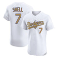 Choea LA.Dodgers #7 Blake Snell Player Gold Limited Elite Home Stitched Jerseys